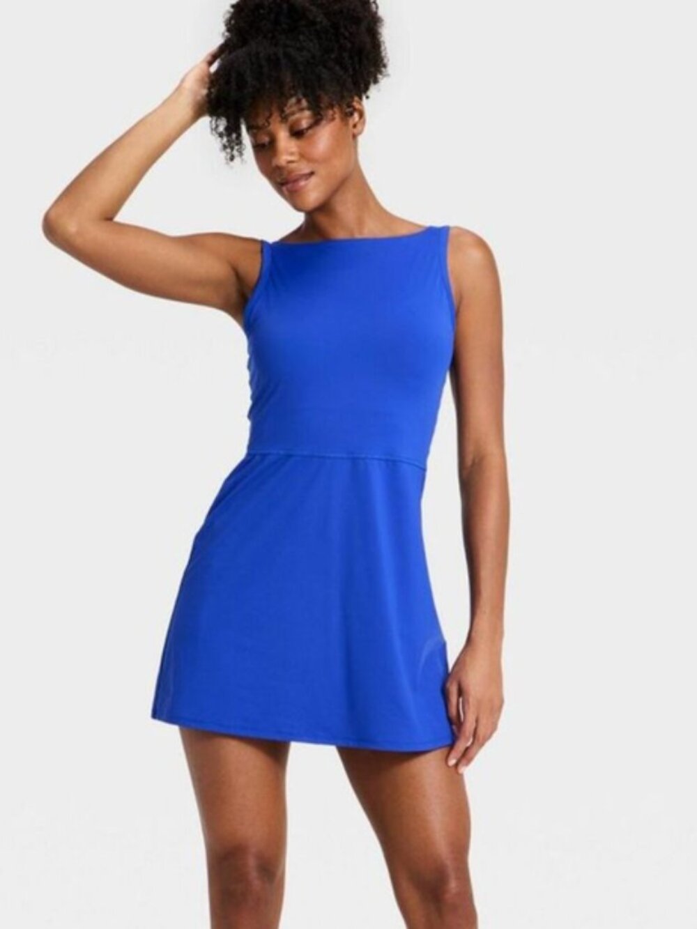 Women's Knit High Neck Active Dress - All In Motion Sapphire Blue XS